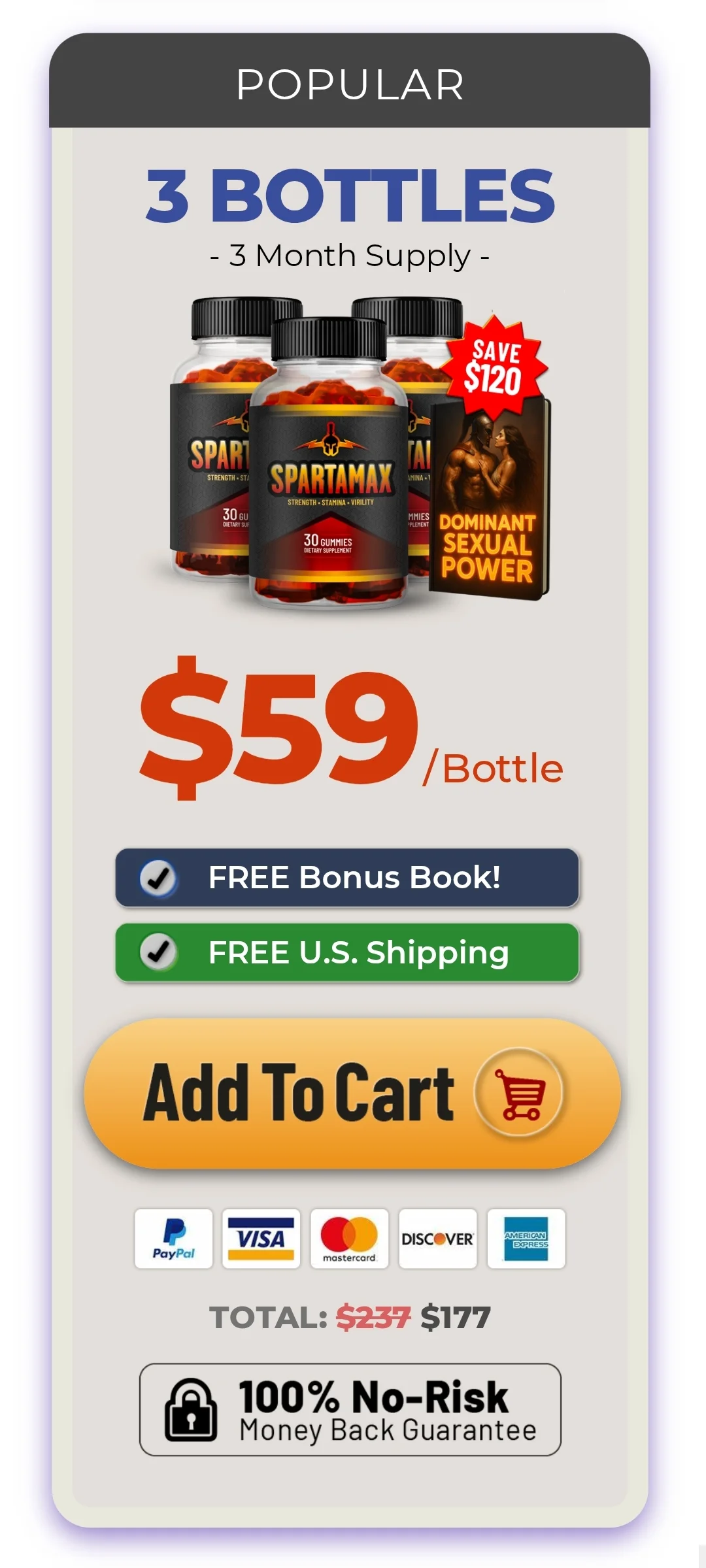 Spartamax™ 3 bottles pricing